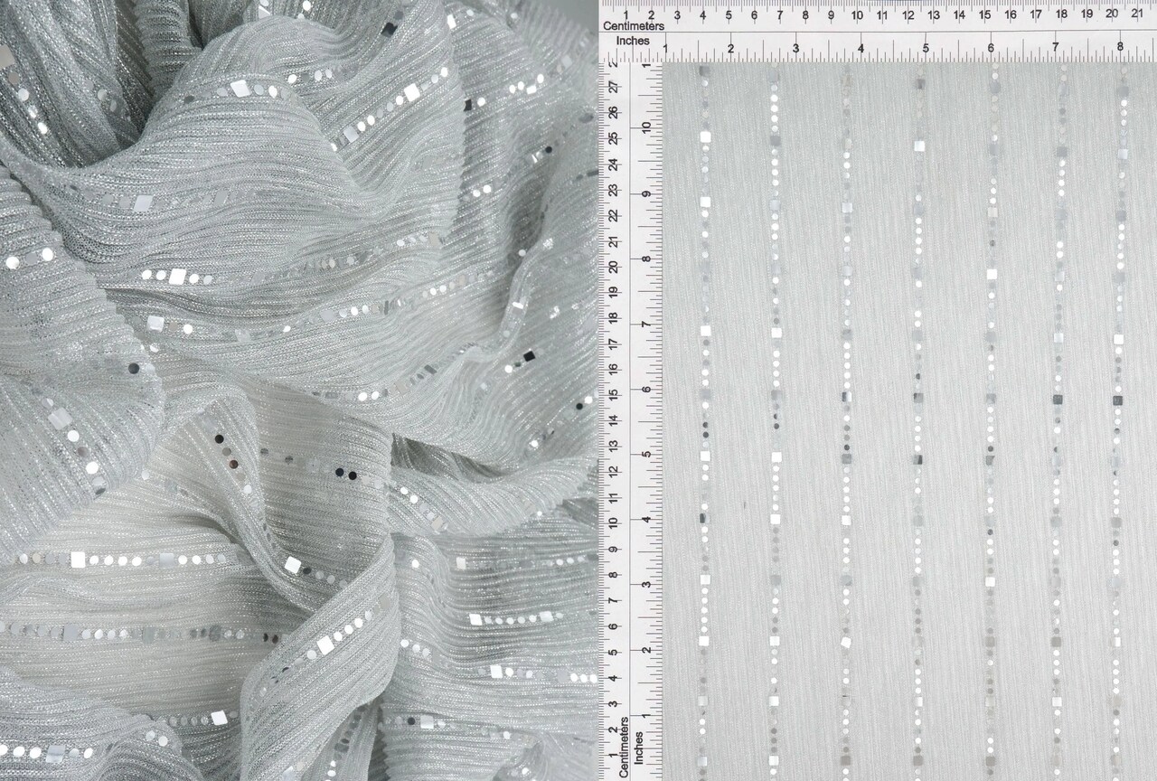 1 Yard Polyester Metallic 55 GSM Pleat Trans Fabric Sheer Soft 56/57" Width